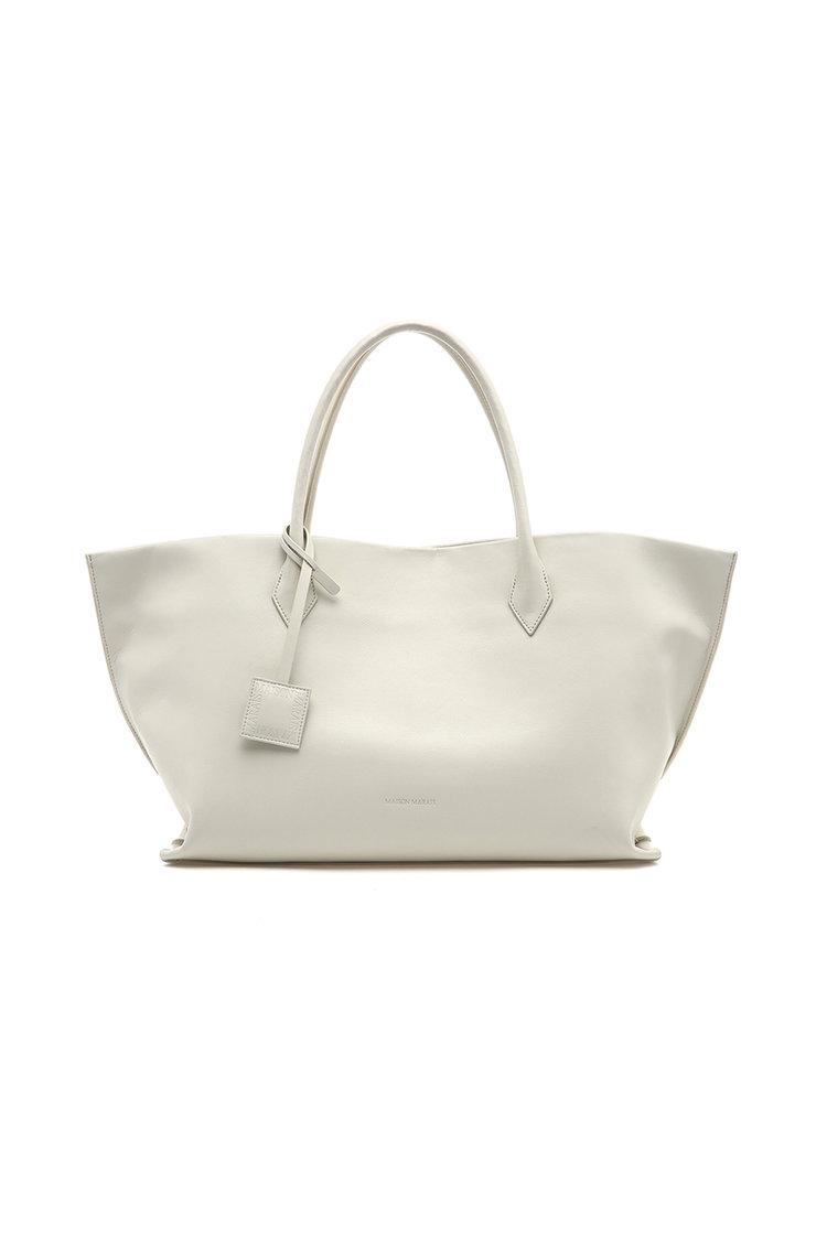Cabas Leather Bag, Ivory