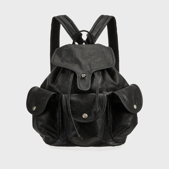 OIL SKIN CARGO BACKPACK (BLACK)