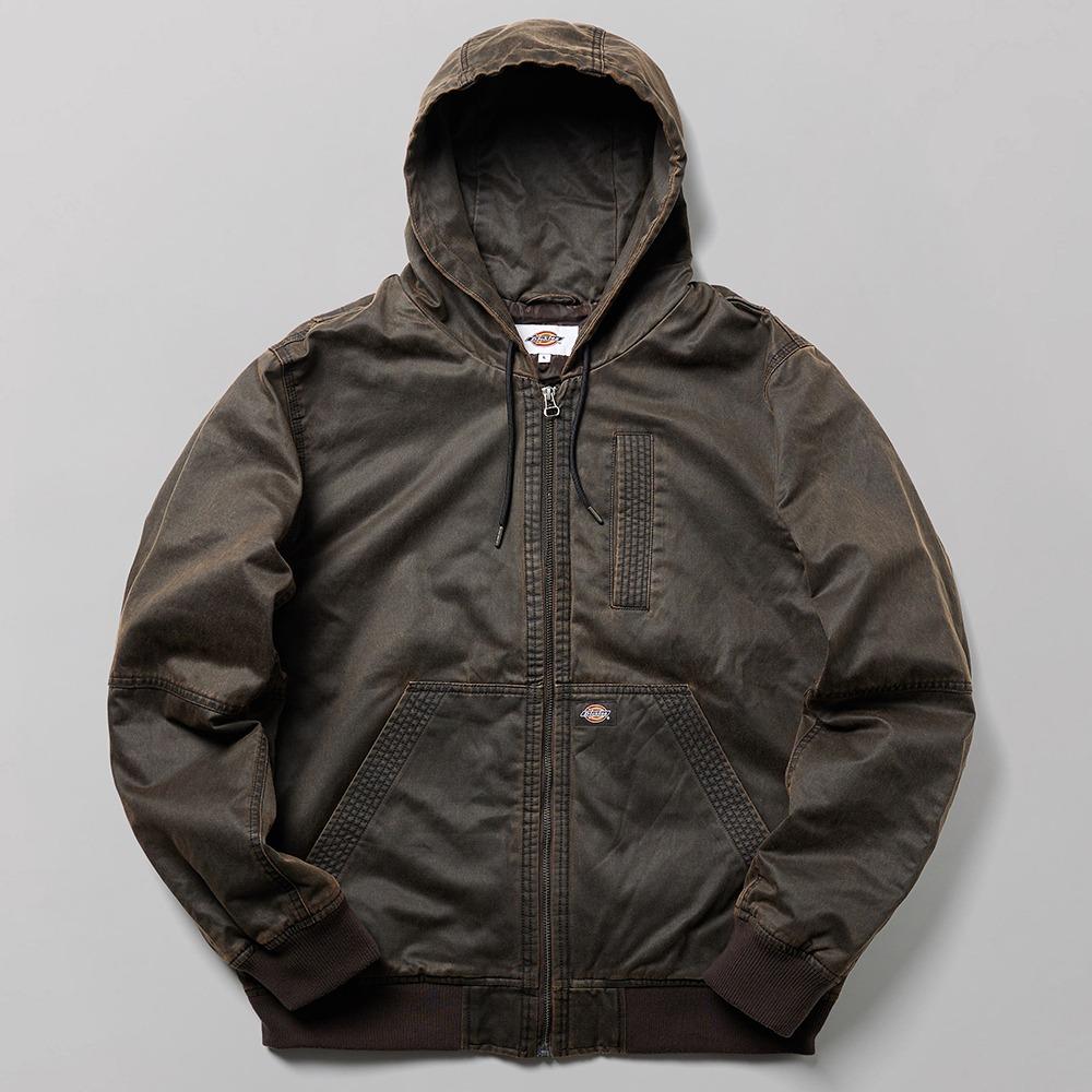 캔버스 패디드 후드 집업 Dark Brown