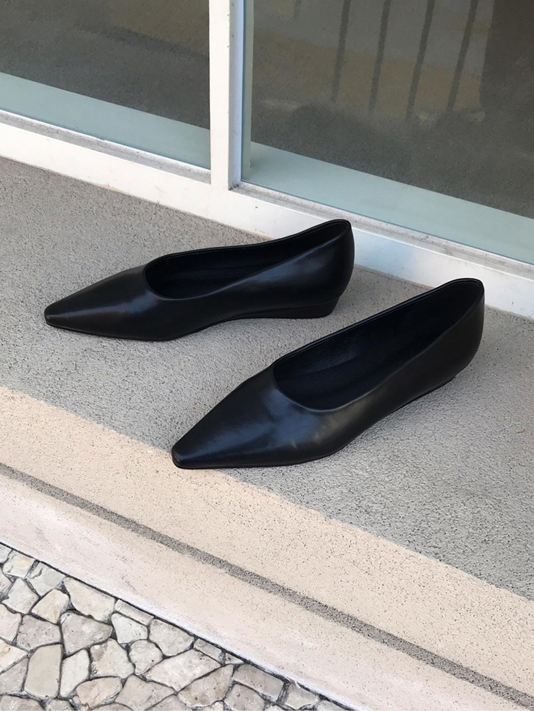 stiletto low wedge shoes (2color)