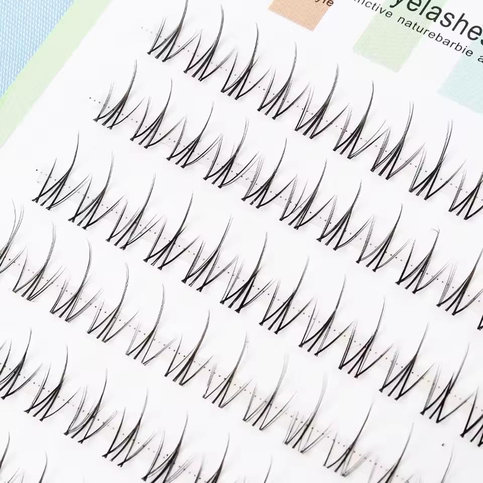 DIY 전경 가짜 속눈썹 10-12mm 작은 악마 속눈썹 확장 코스프레 마가 속눈썹 일일 파티 여행 메이크업