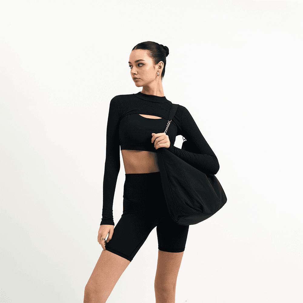 CHAIN HOBO BAG (BLACK)