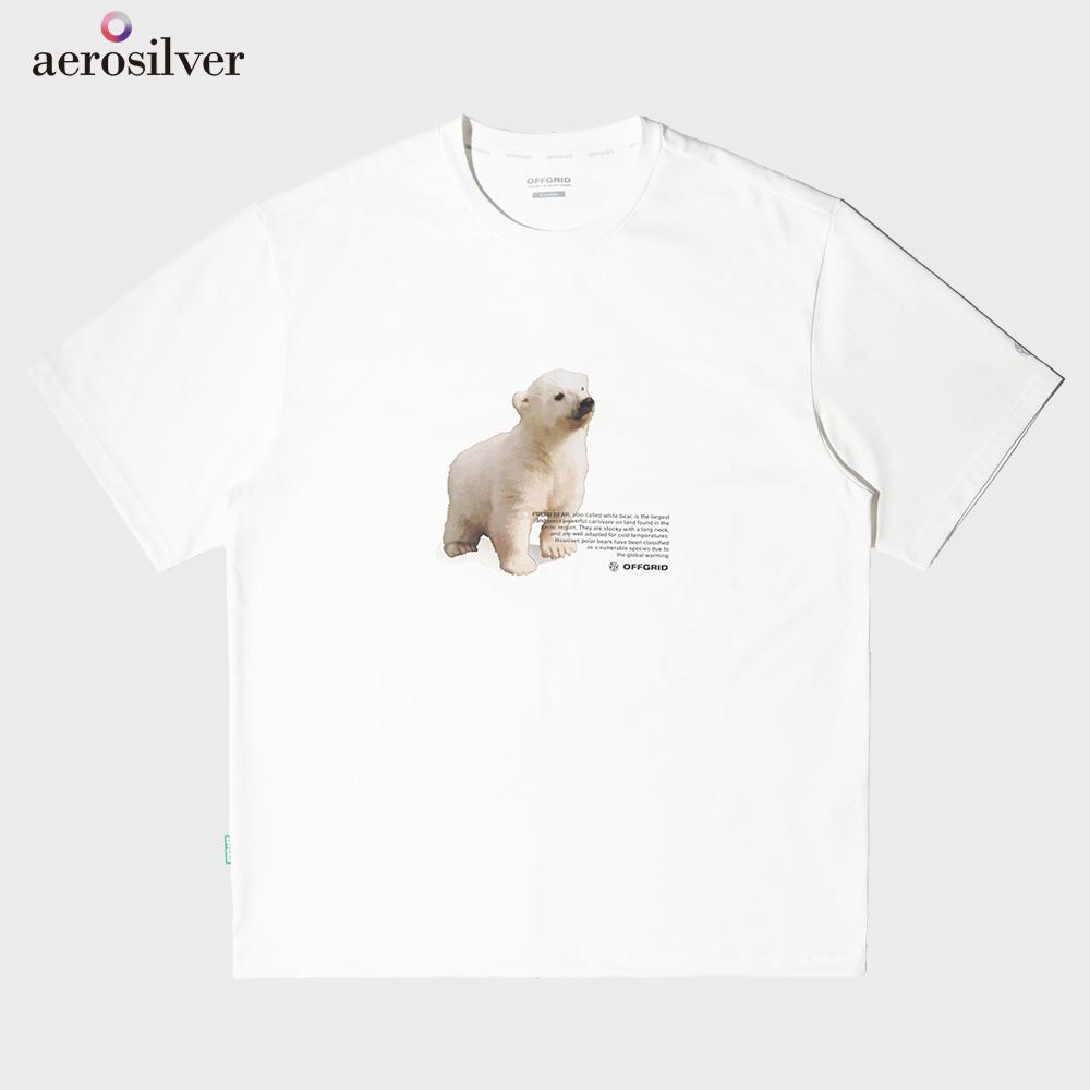 멸종 위기 동물 그래픽 티셔츠-화이트