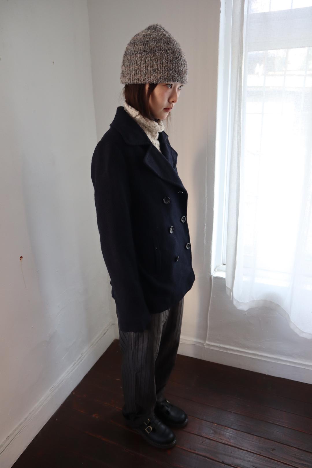 midnight wool peacoat