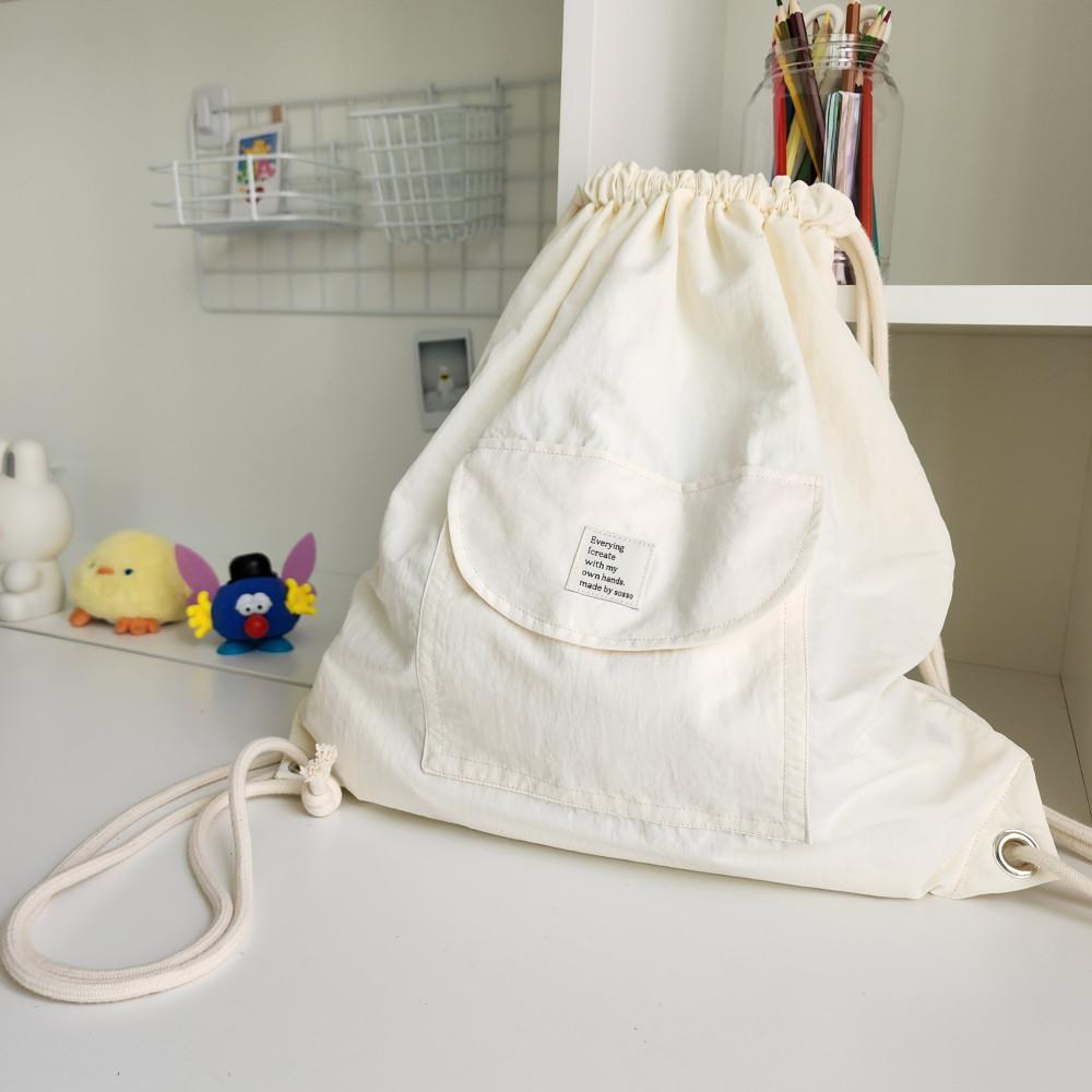 (3color) 같이갈래 스트링 백팩  캐주얼 나일론 가방 (소쏘가방)