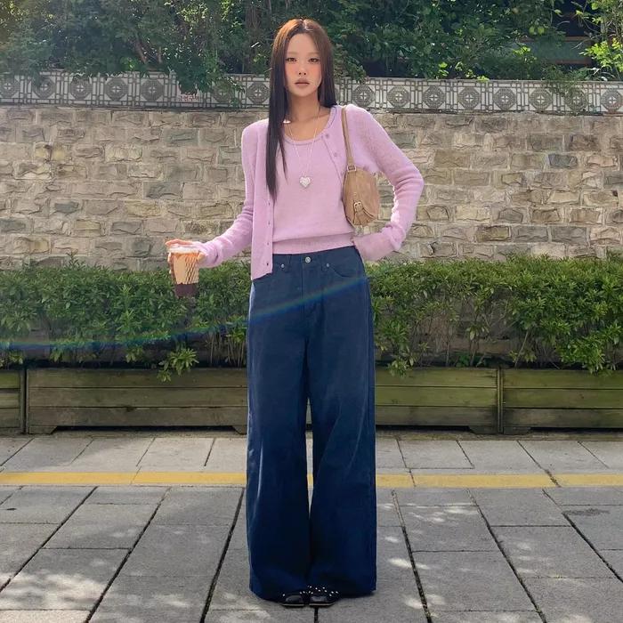 Velu Inside Curved Over Pants_CTD423(Navy)