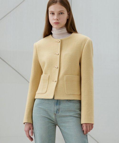 버튼 트위드 자켓 [BUTTER]