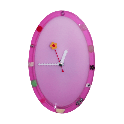 Raspberry oval clock