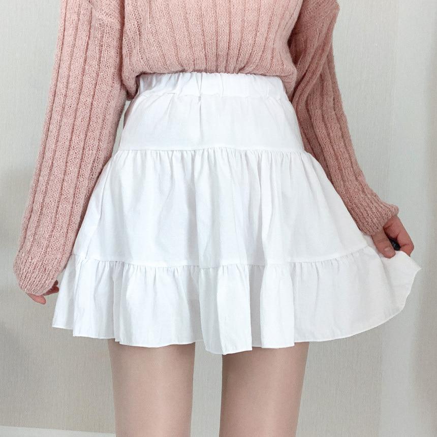 [예쁜핏/살랑살랑] 미니 프릴 플레어 밴딩 캉캉 스커트