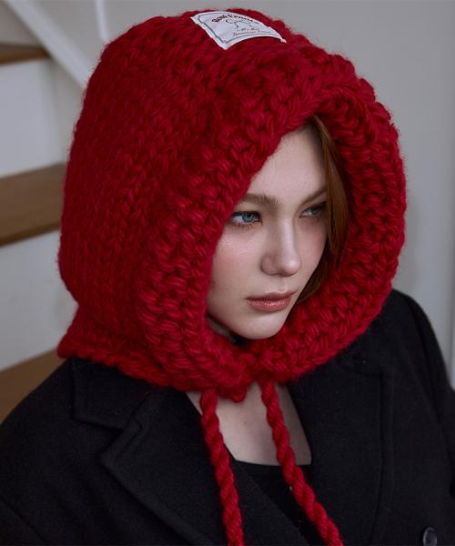 Handmade Wool Balaclava [Rose Red]