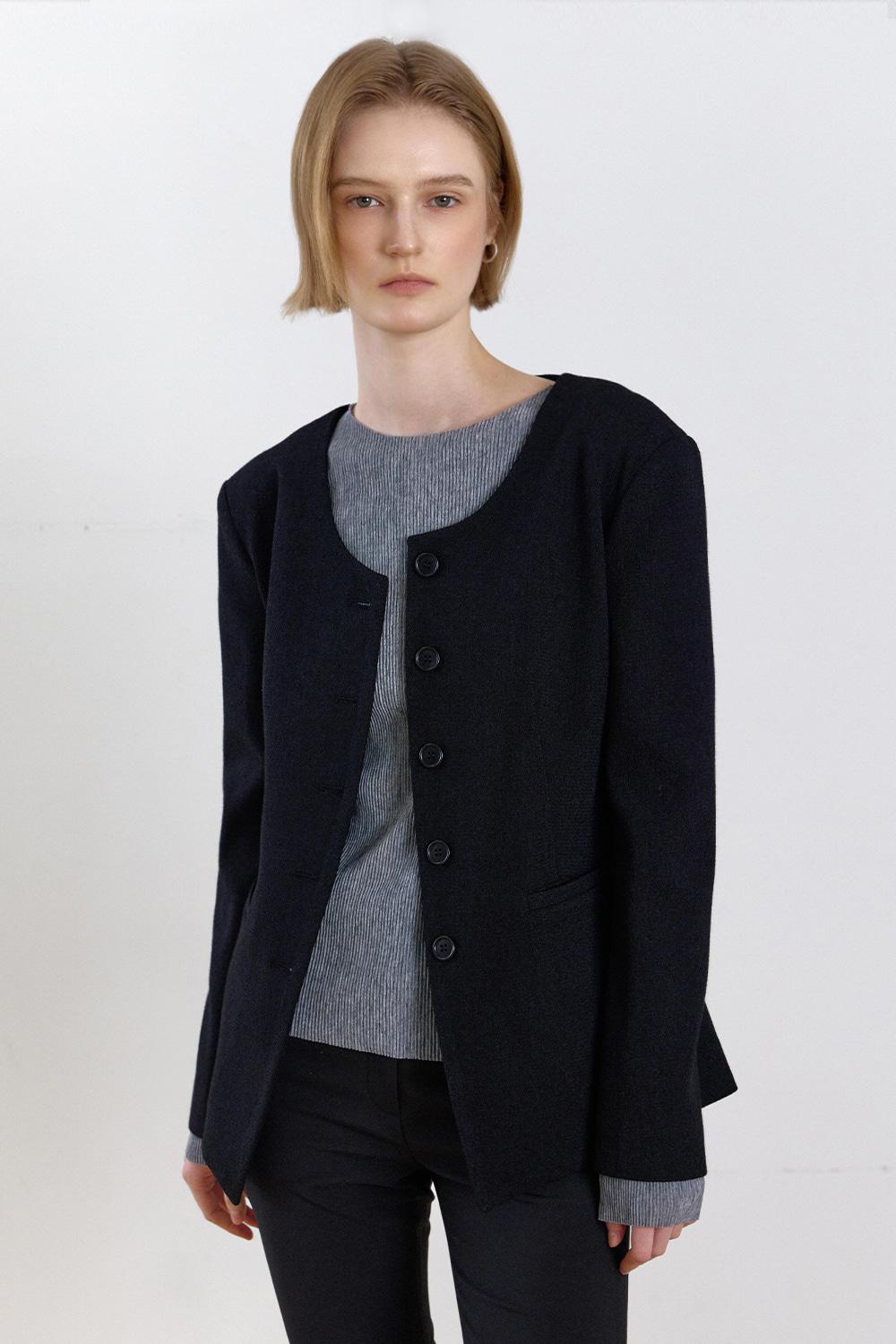 Etta U-Neck Jacket_Black