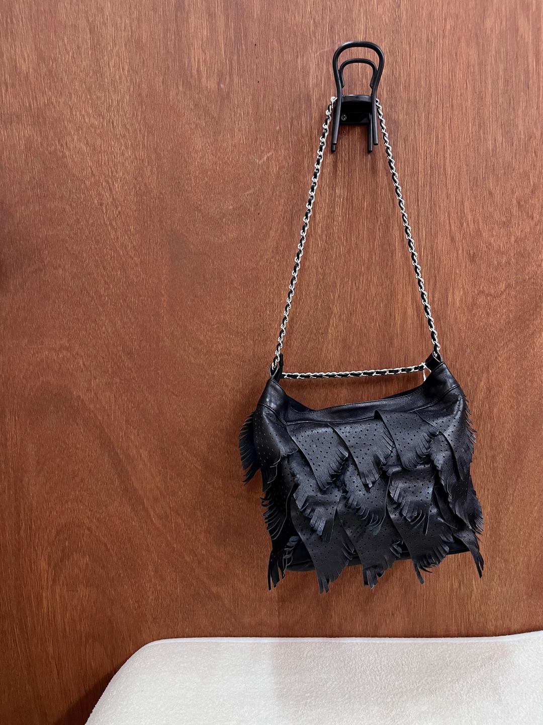 GRETA punched frill bag black