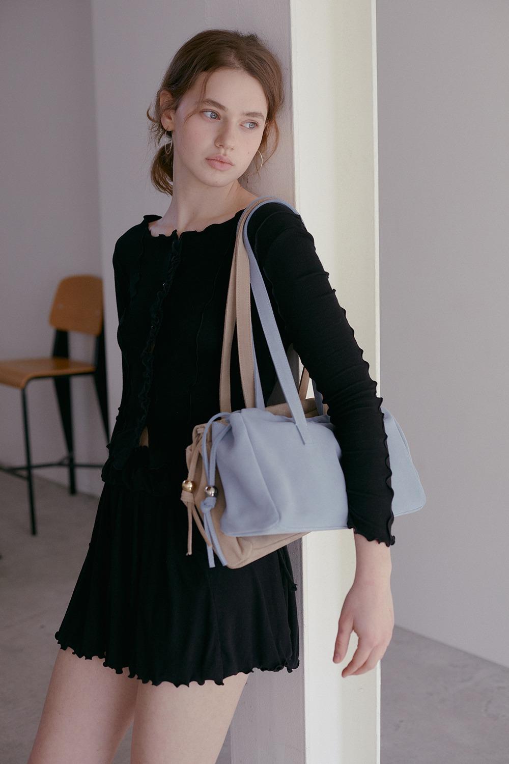SOFT BALL SUEDE STRING BAG_BABY BLUE