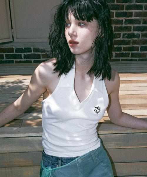 홀터넥 PK 탑 아이보리