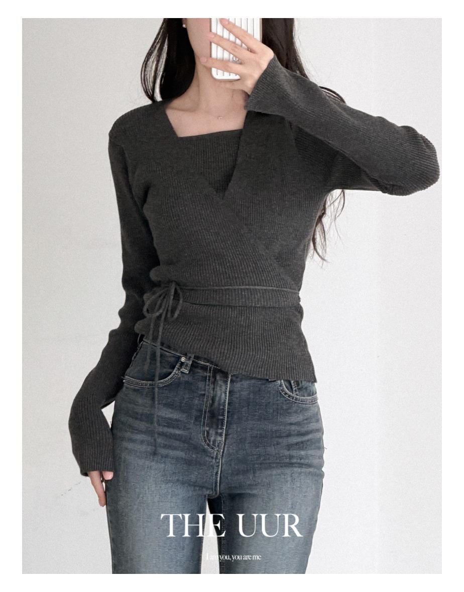 uur lily wrap cardigan [charcoal]