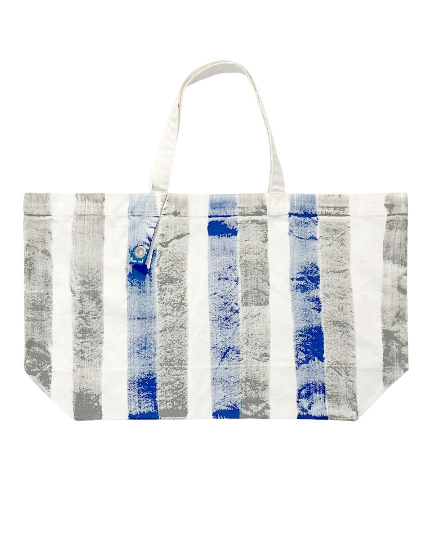 PAINTED CANVAS TOTE BAG STRIPE