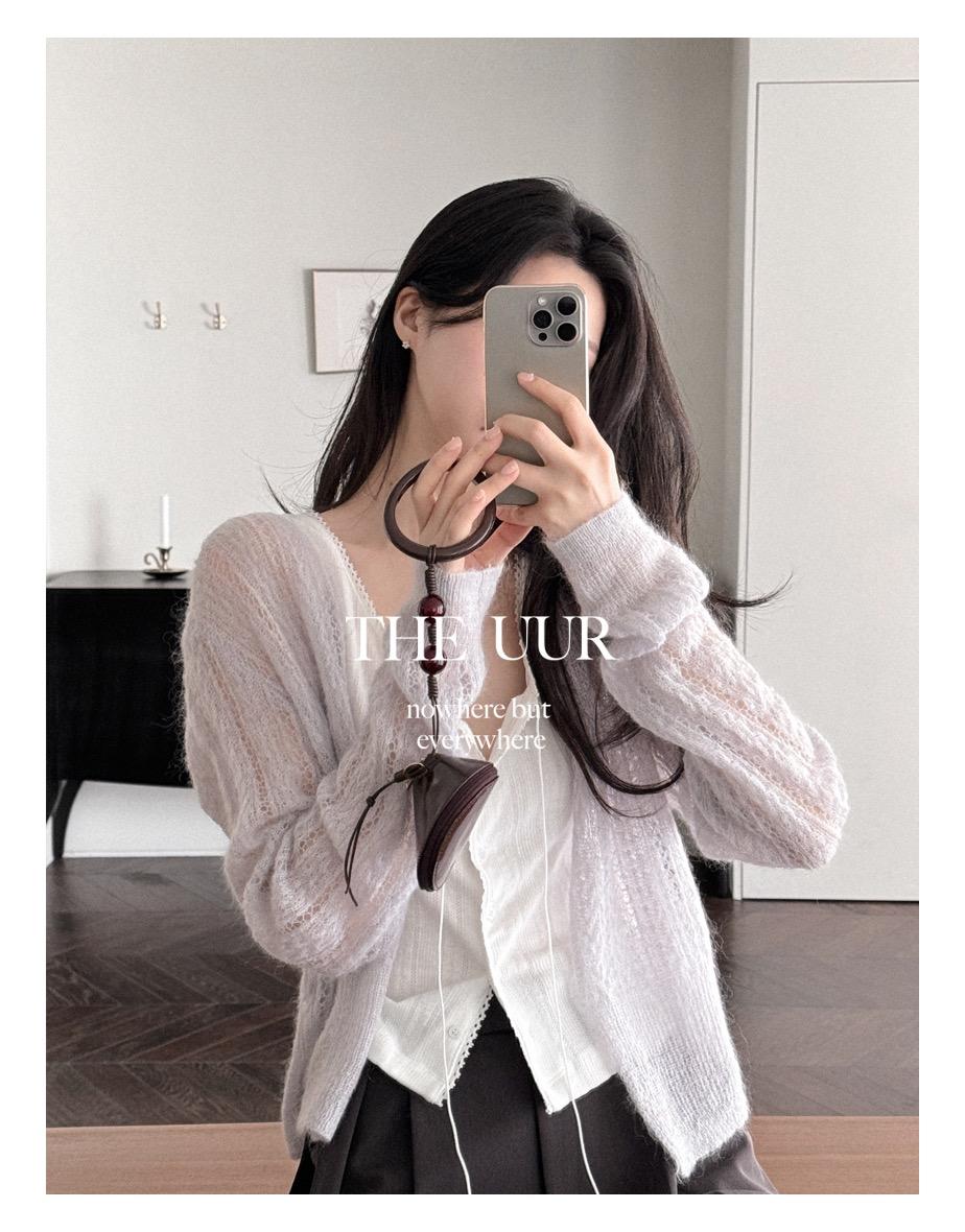 [10일소요] [strap_set] uur petal flake cardigan [milky-lavender]