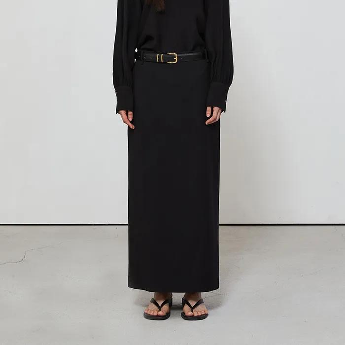 [L 사이즈 추가] STANDARD FIT LONG SKIRT - BLACK