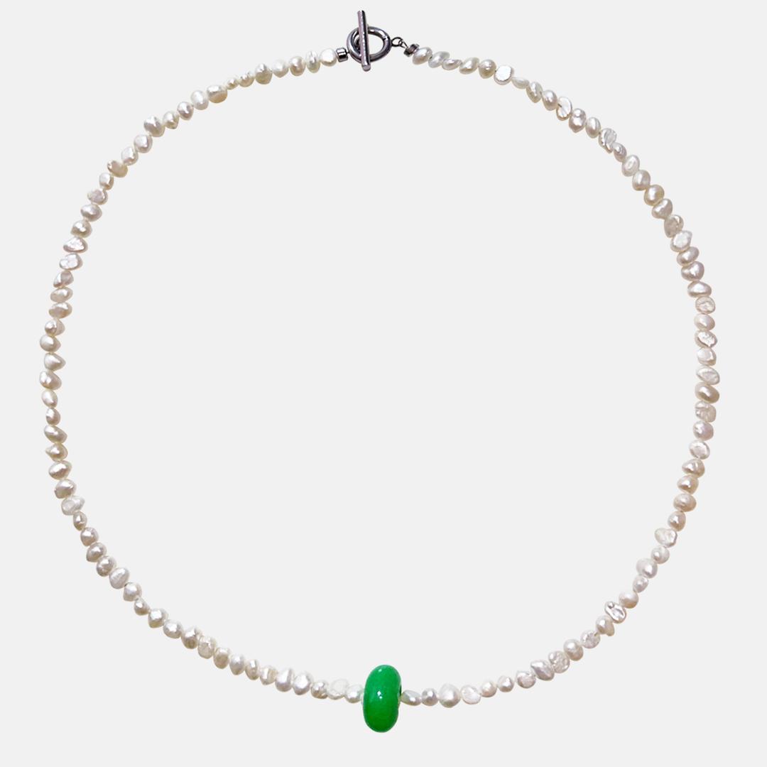 Gemstone necklace - Apple green