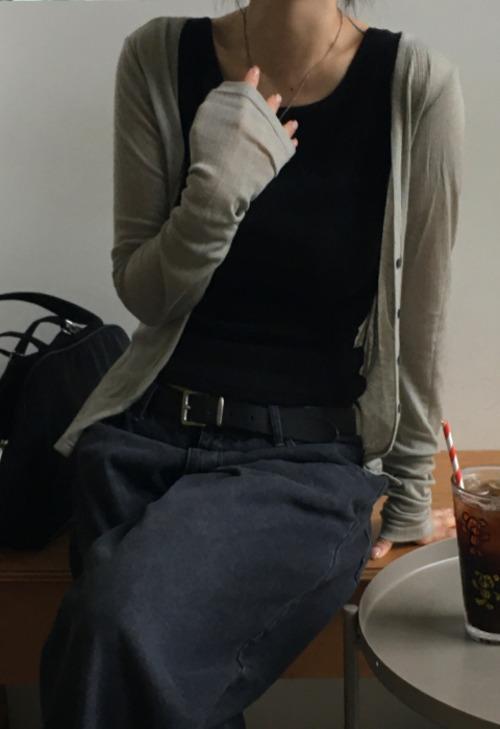 이즈이즈 당일발송 [ee] New Tencel Cardigan