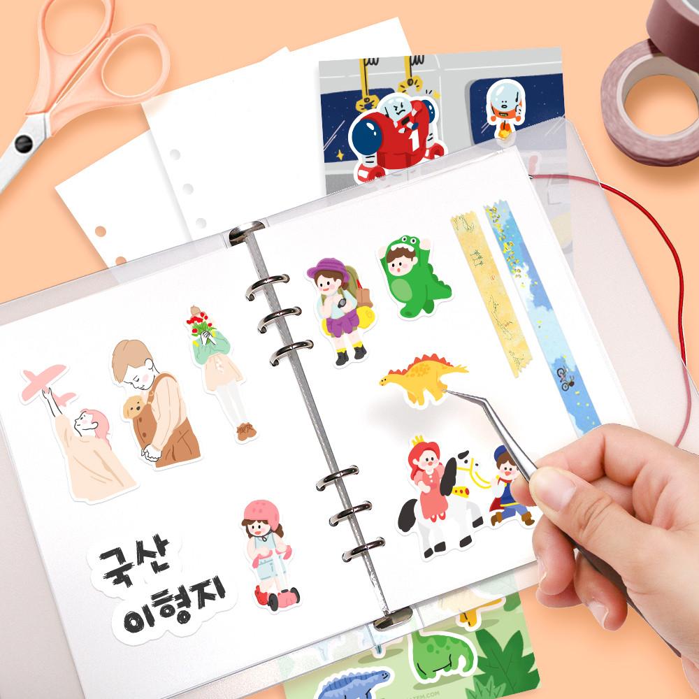 A5 양면이형지 인스 스티커북 스티커보관 속지 6공타공 40p