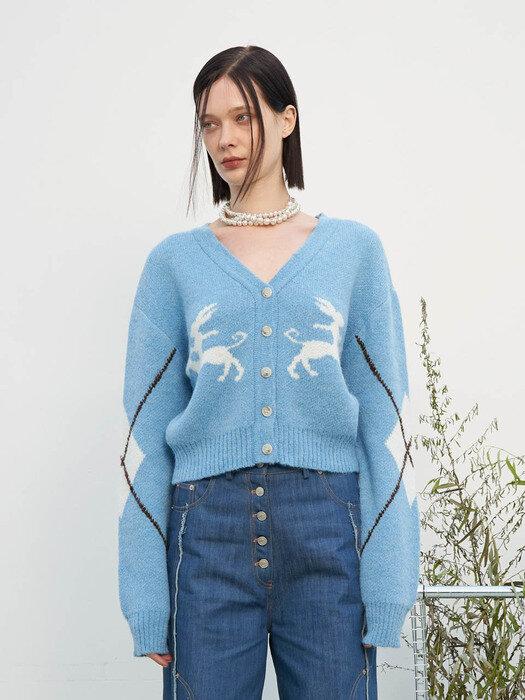 스카이 래빗 알파카 가디건