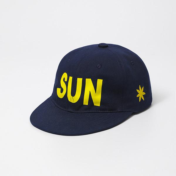 Bluesf "SUN" Logo Printed Camp Cap - Navy [03/25 예약배송]