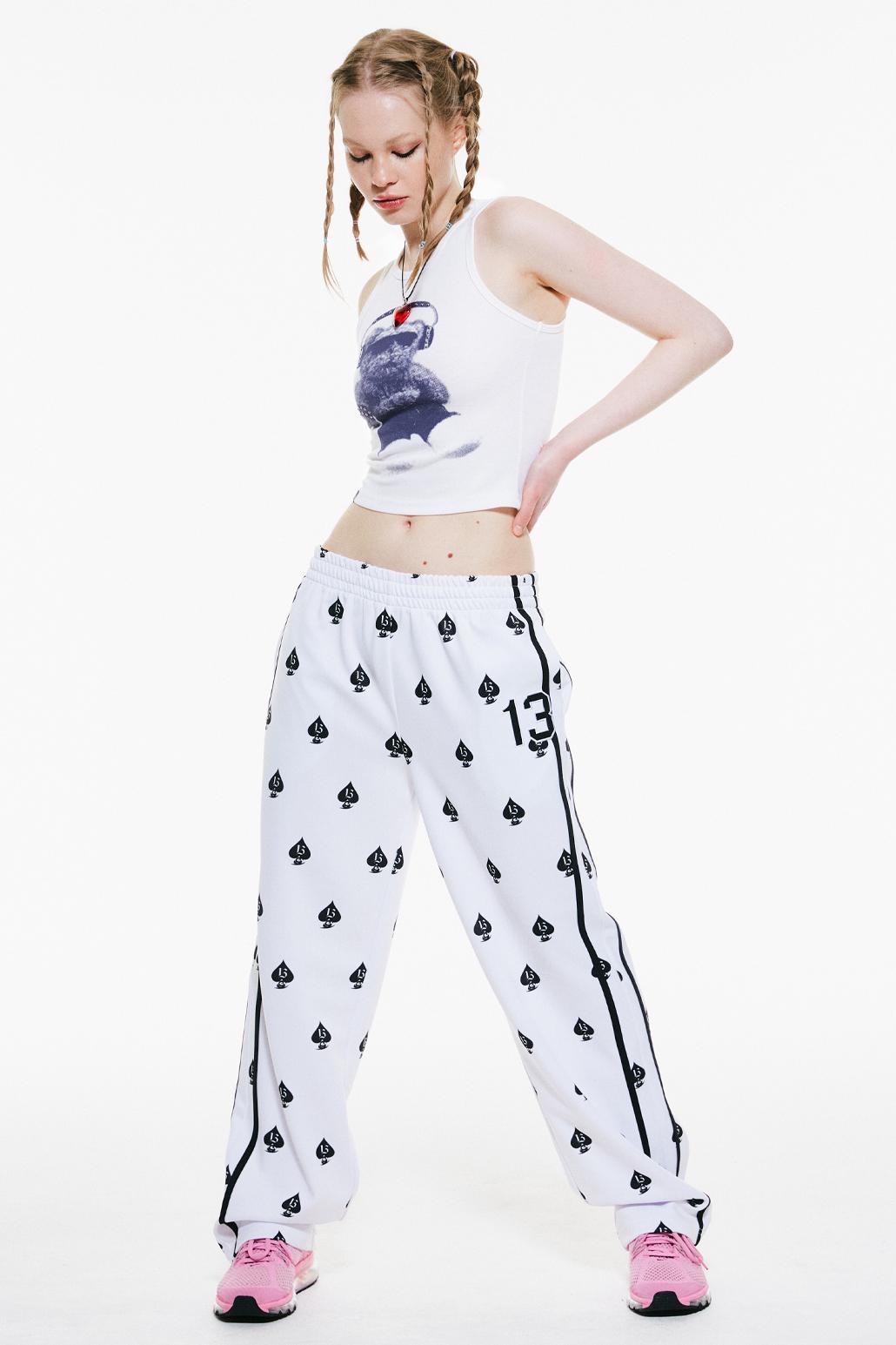 13ADEE LOWRISE TRACK PANTS WHITE