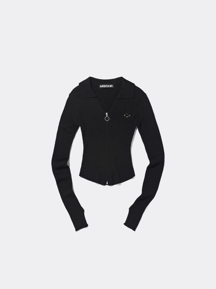 미스치프 KNITTED LONG SLEEVE SHIRT BLACK