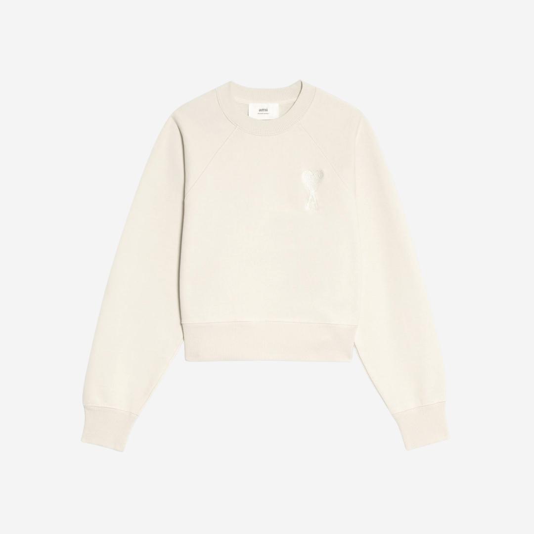 AMI de Coeur Tone-On-Tone Sweatshirt Off White