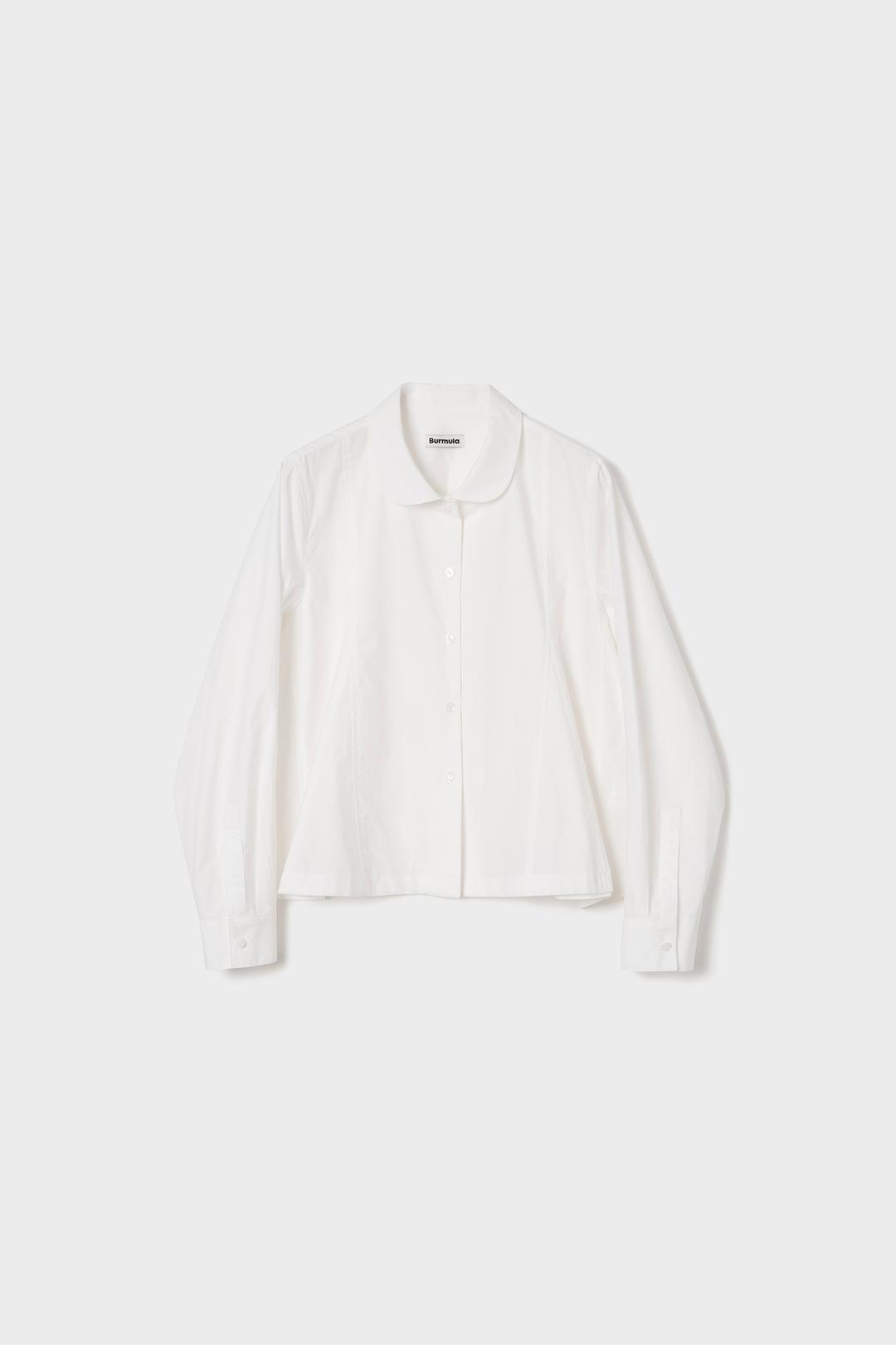 ROUND COLLAR FLARE SHIRT (WHITE)