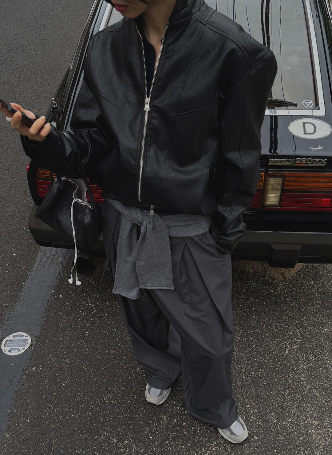 프라임 레더 자켓(블랙)