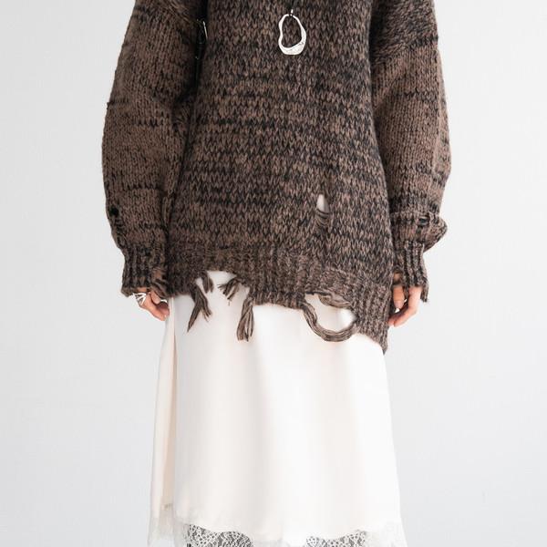 Vintage Lace Satin Skirt (Ivory)