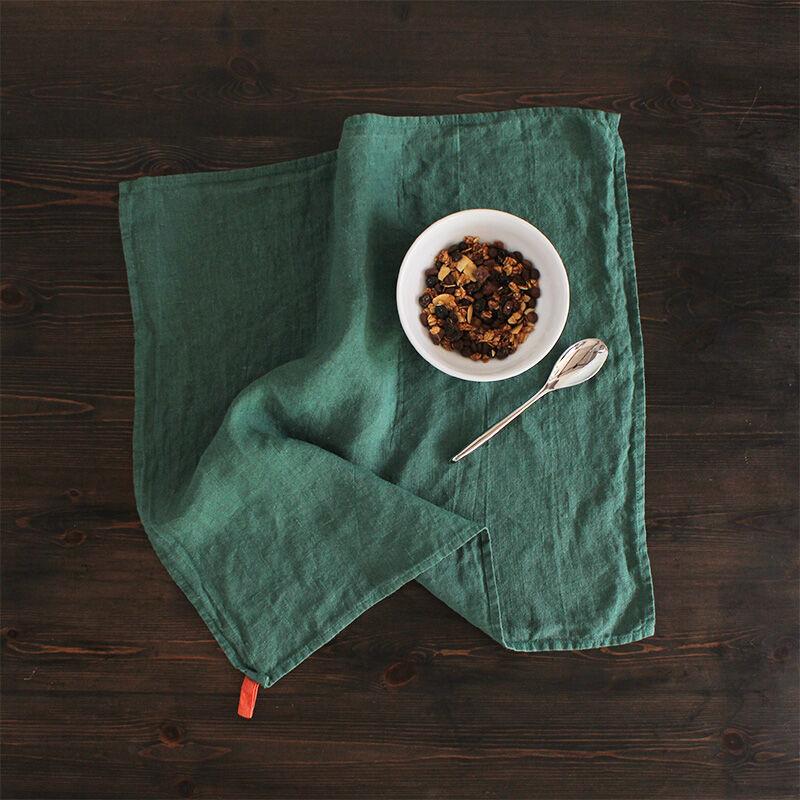 마농 리투아니아 린넨 테이블매트 포레스트그린 (키친크로스 겸용)