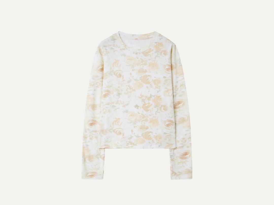 Via Floral long sleeve T-shirt (Orange flower)