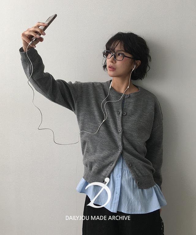 데일리쥬 [단독][5만장판매/MADE] 어반 베이직 라운드 가디건