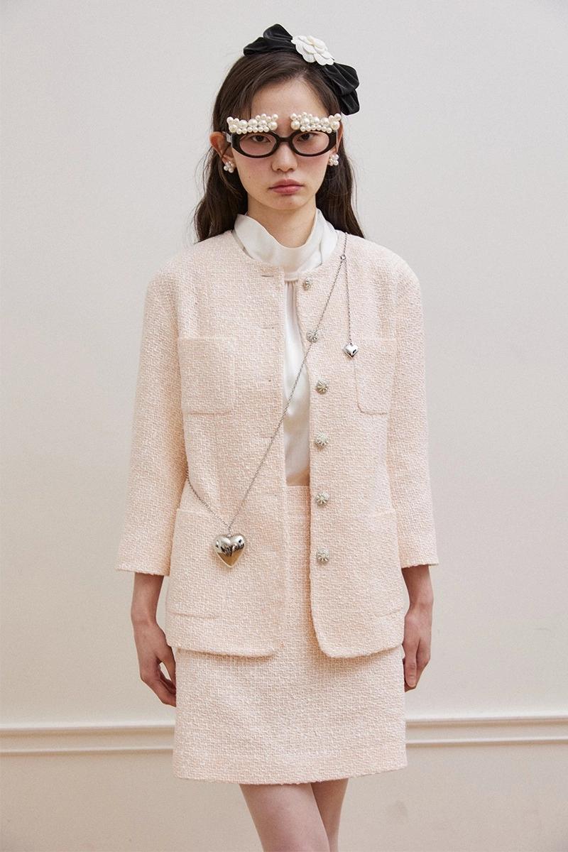 Sincerely,June - Nude Mary Tweed Jacket