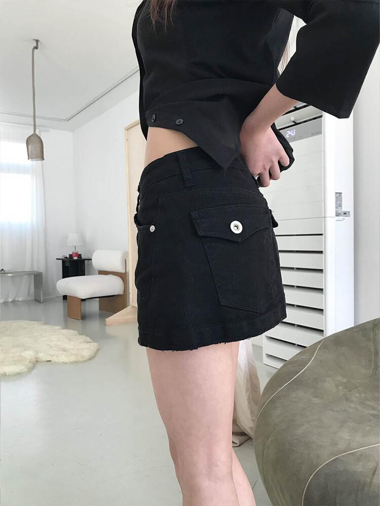 사토미라디오 Cargo denim skirt