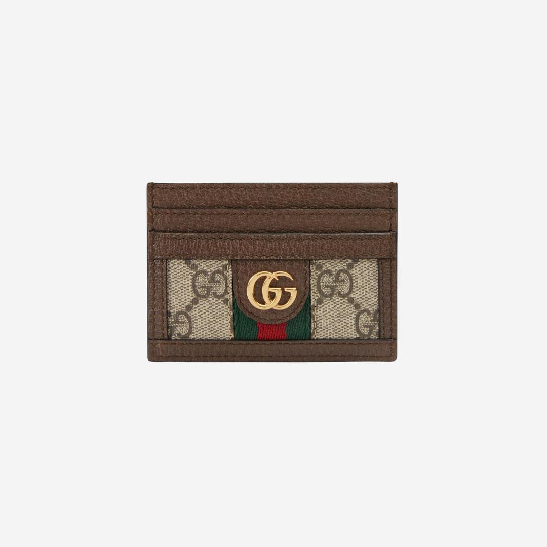 Gucci Ophidia GG Card Case Beige Ebony