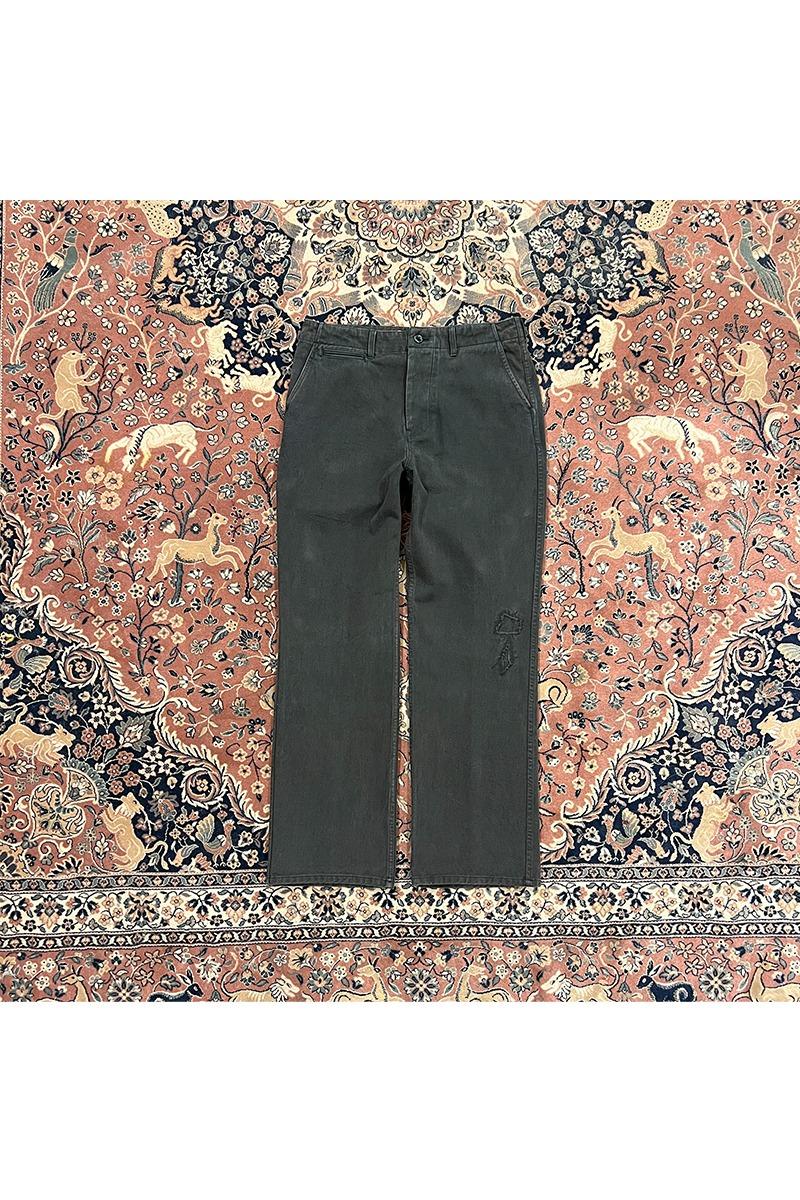 military chino pants(mending) - Black