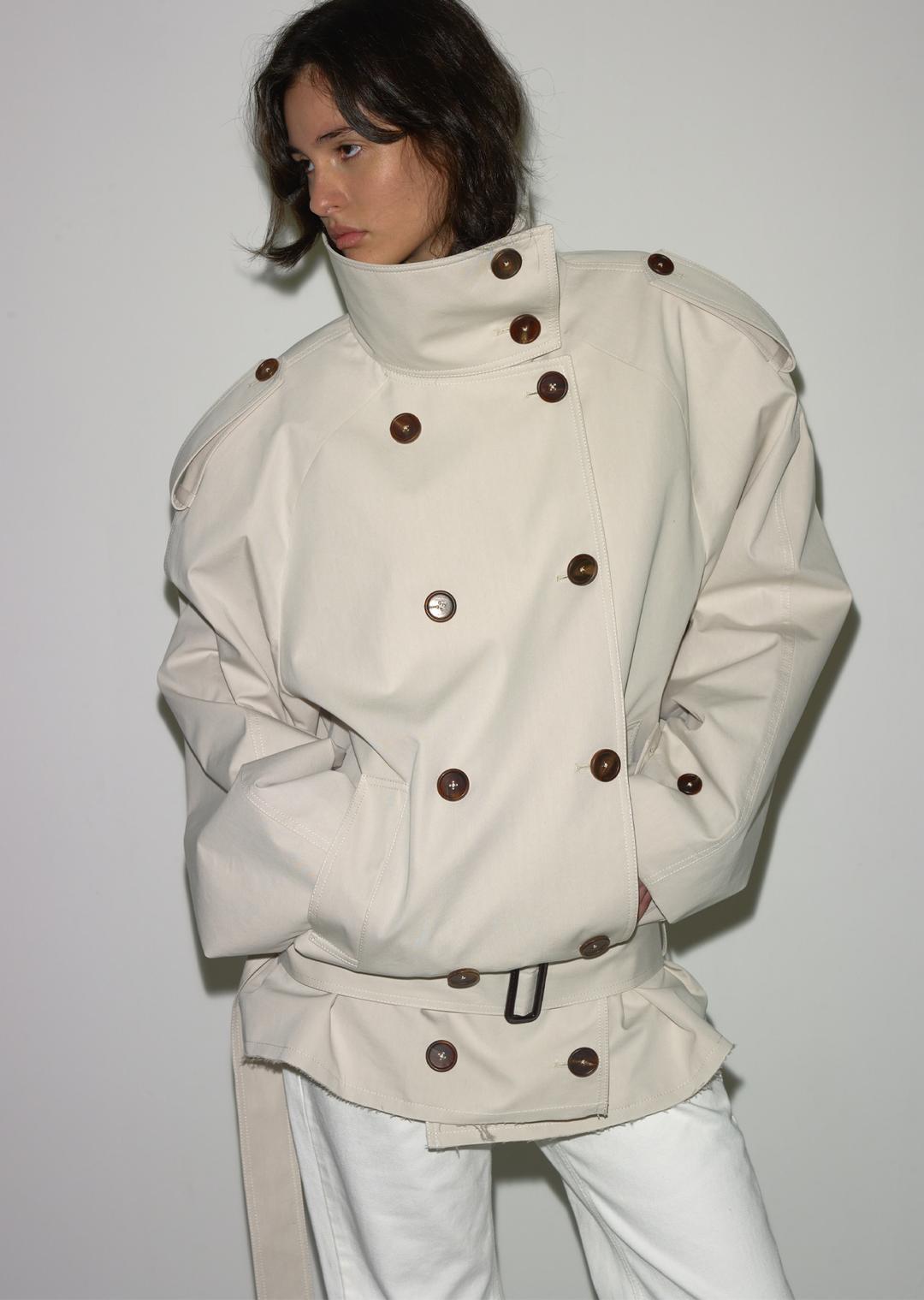 TRENCH HALF SLIT COAT DOVE