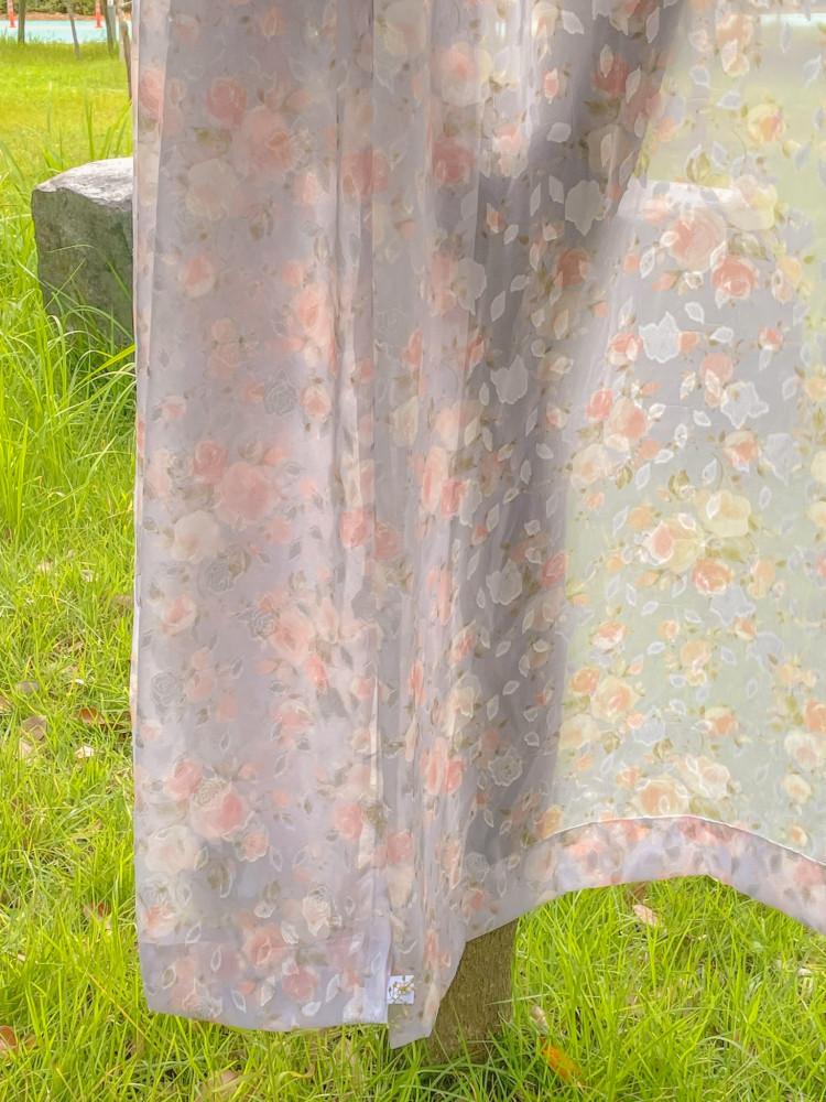 lavender rose curtain 라벤더 로즈 플라워 빈티지 커튼 가리개 레트로