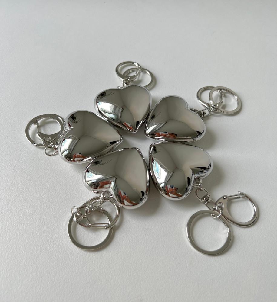 silver heart key ring
