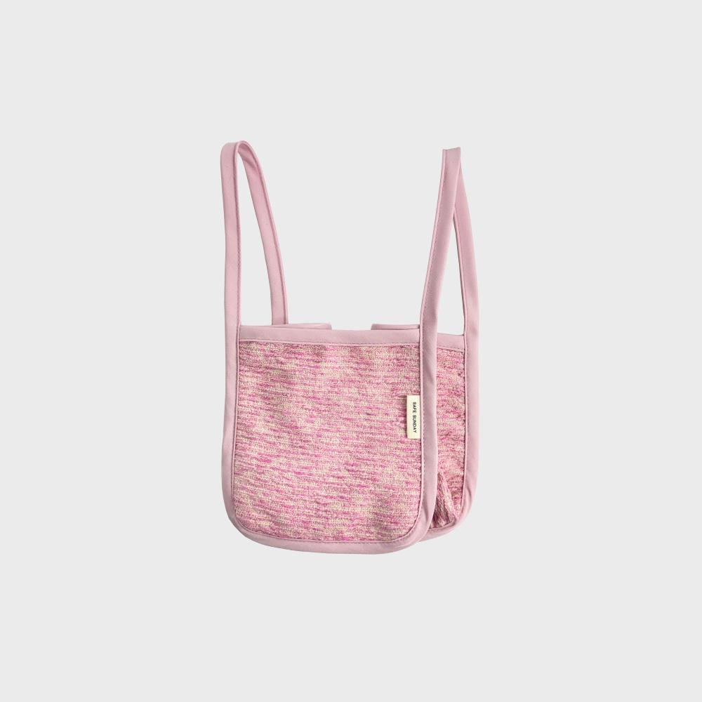 [세이프선데이] 트위드 스트랩 미니백 (코랄핑크)