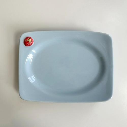 딸기플레이트 파스텔블루