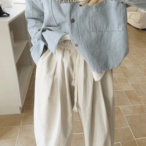 빅사이즈 벌룬 배기 밴딩팬츠