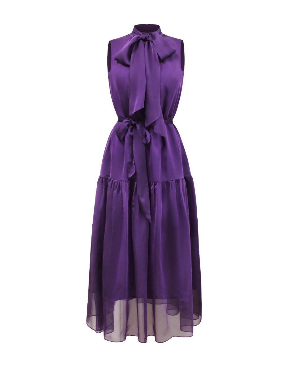 Ethereal Silk Chiffon Dress (Mystic Purple)