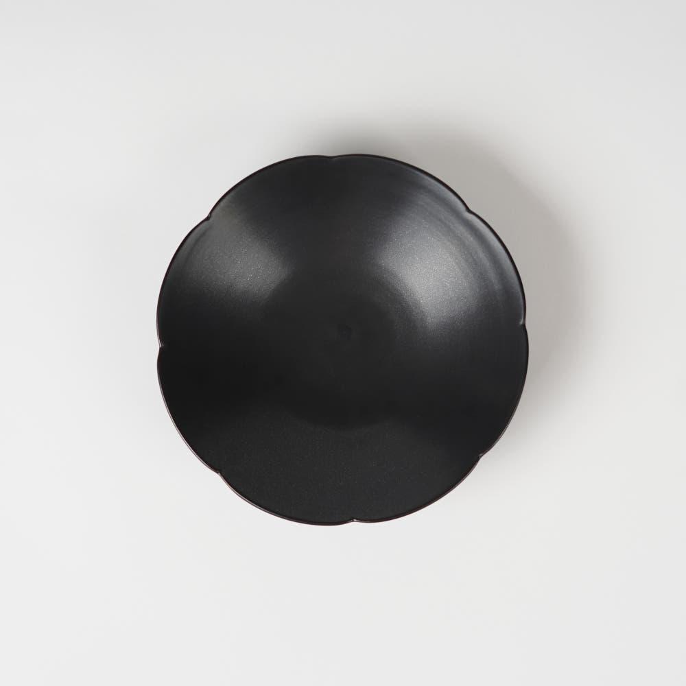 무자기 검정 무광 8잎 꽃 접시 (black matt)