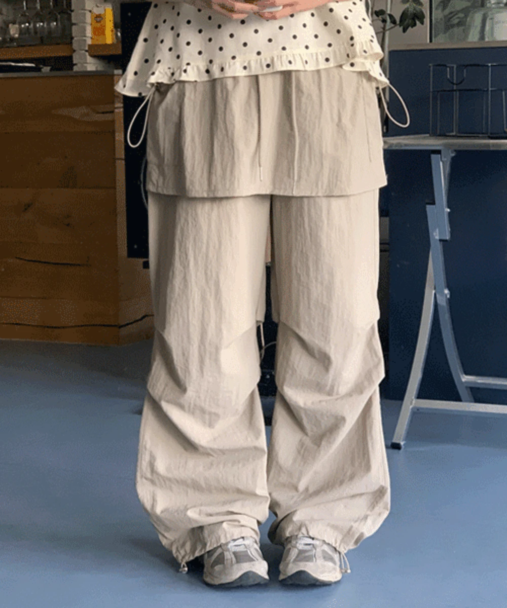 (여름)에디 나일론 스커트 레이어드팬츠