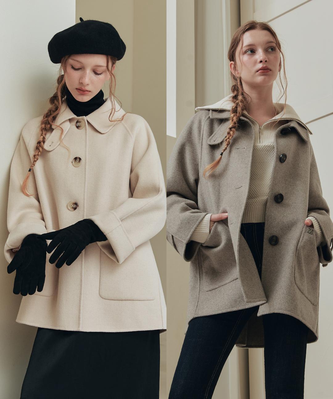 제로스트릿 [6컬러] 핸드메이드 에이라인 울 하프 코트